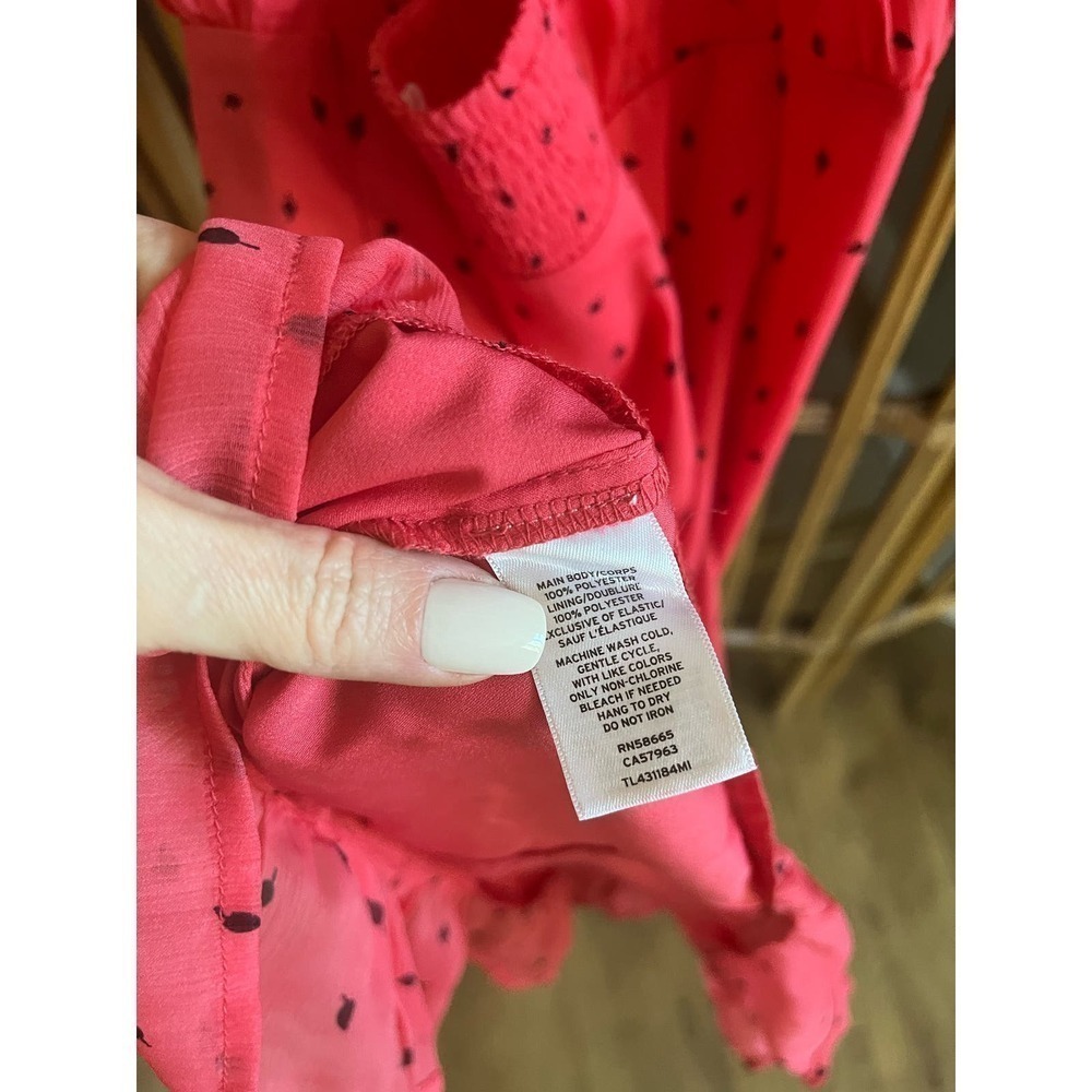 Leith Nordstrom Pink Paradise Leaflet Ditsy Mini Dress Ruffle Size XS - Picture 11 of 11
